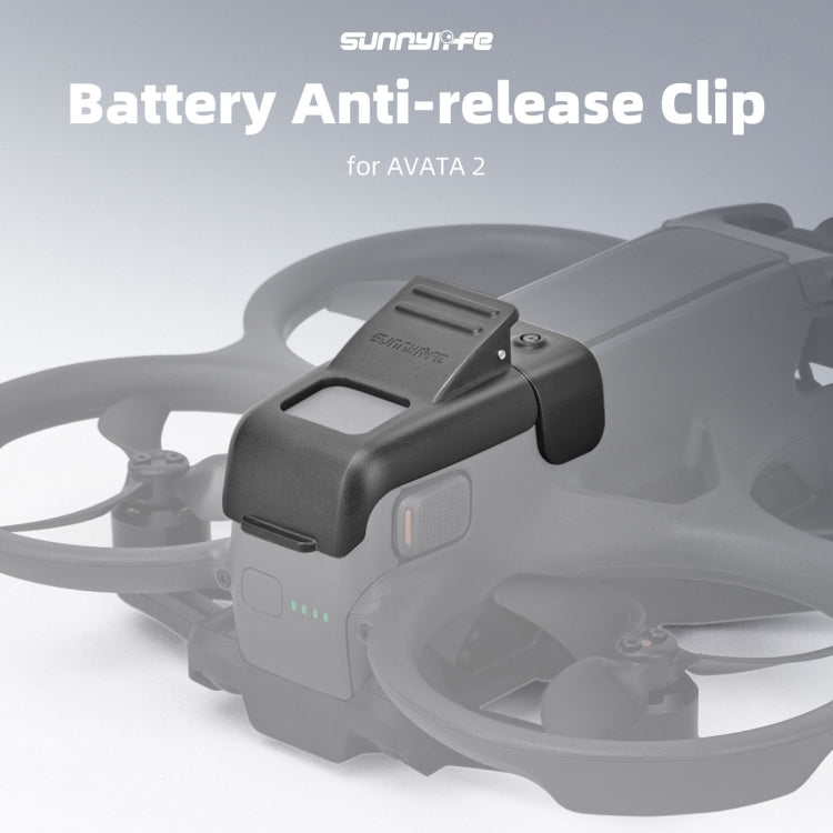 For DJI Avata 2 Sunnylife Battery Anti-release Buckle Clip Lock-up Anti-falling Battery Safety Lock Buckle Guard (Black)