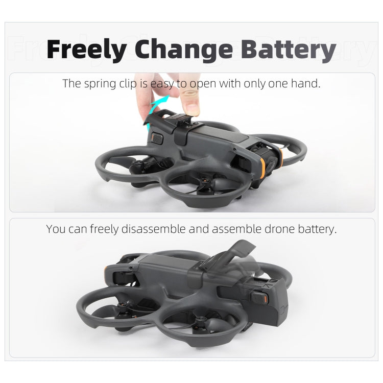 For DJI Avata 2 Sunnylife Battery Anti-release Buckle Clip Lock-up Anti-falling Battery Safety Lock Buckle Guard (Black)