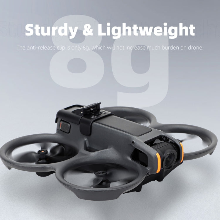 For DJI Avata 2 Sunnylife Battery Anti-release Buckle Clip Lock-up Anti-falling Battery Safety Lock Buckle Guard (Black)