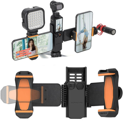 For DJI OSMO Pocket 4 / 3 Sunnylife ZJ756 Expanded Dual Phone Clamp Holder (Black)