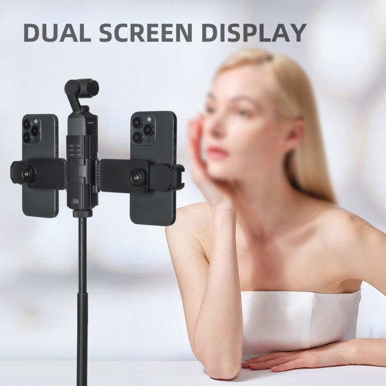 For DJI OSMO Pocket 4 / 3 Sunnylife ZJ756 Expanded Dual Phone Clamp Holder (Black)