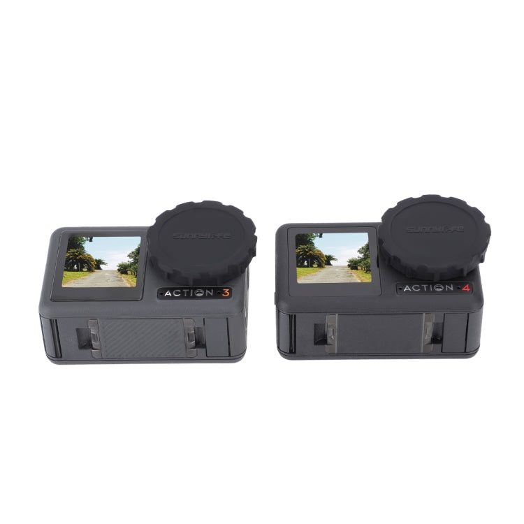 For DJI Osmo Action 5 Pro / 4 / 3 Sunnylife 2pcs Silicone Lens Cap (Black)