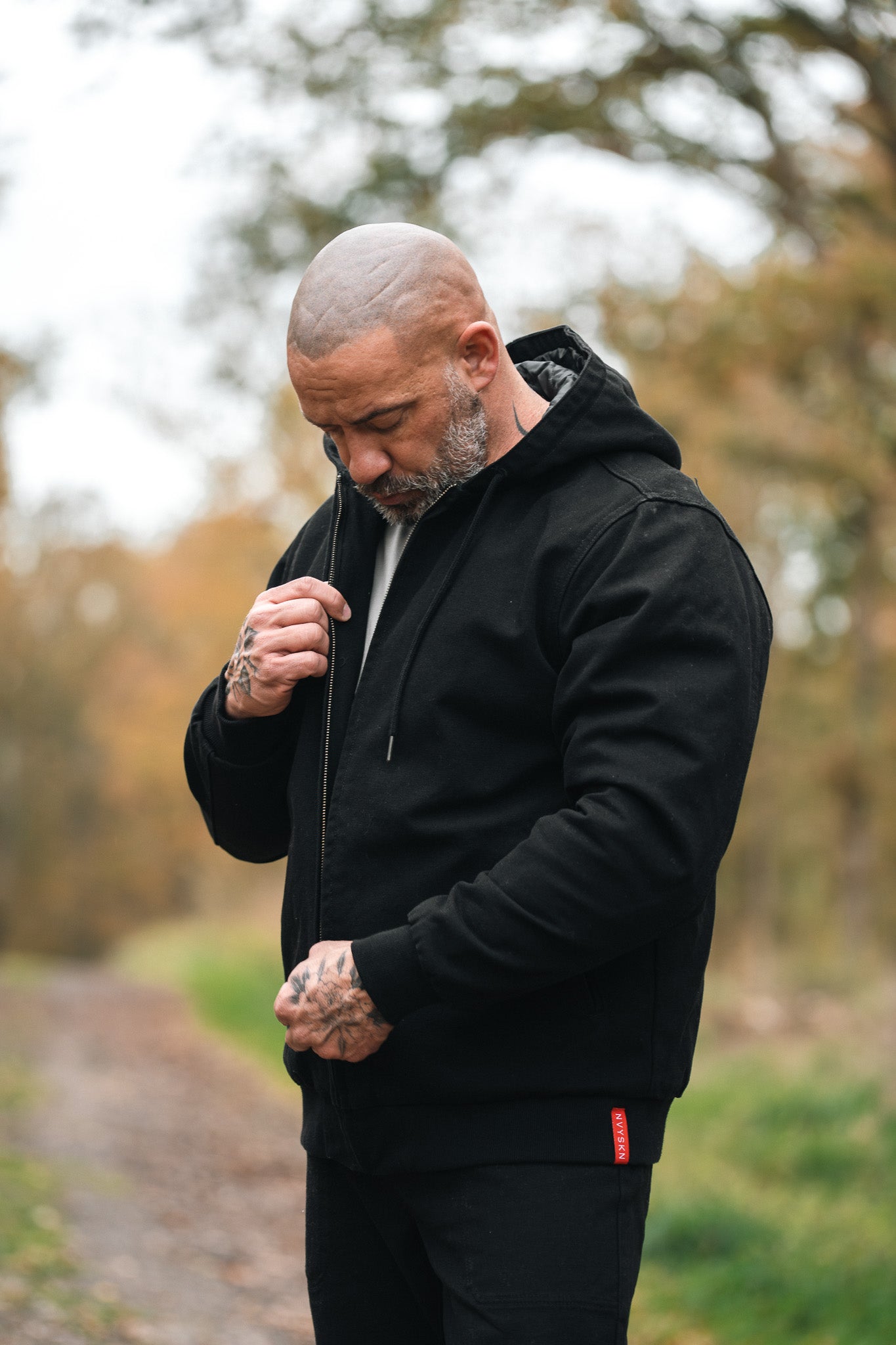 NVYSKN Mens Canvas Bomber Jacket