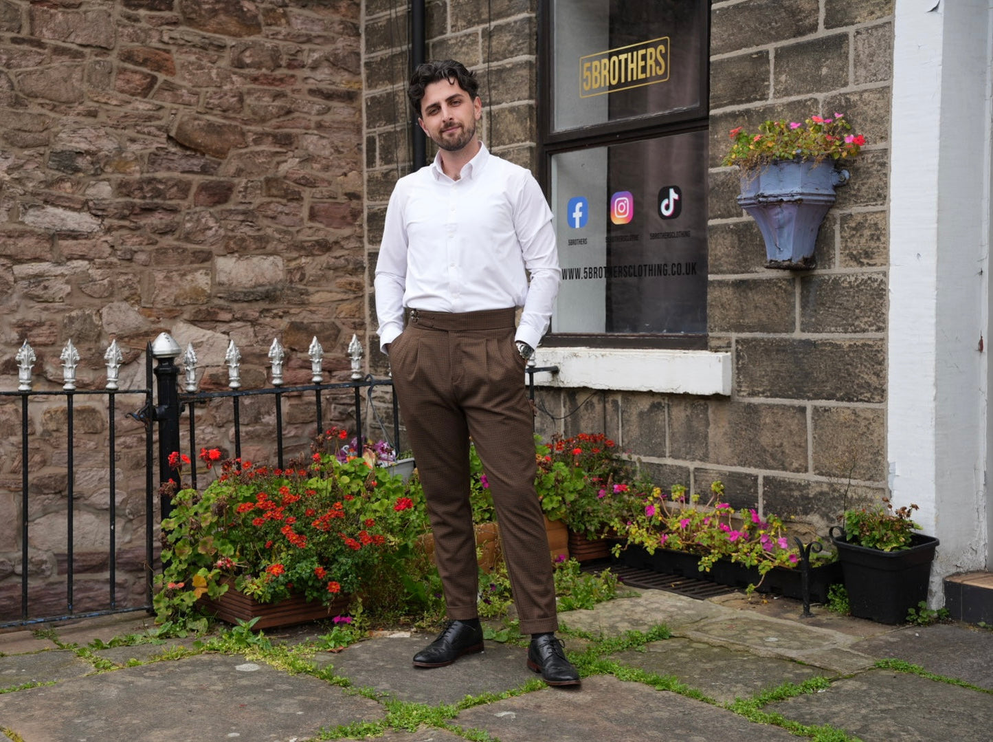 High Waist Pleated Men's Trousers