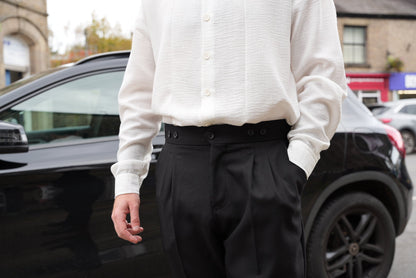 High Waist Pleated Men's Trousers