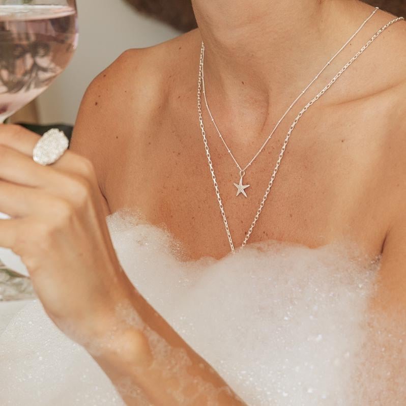 Collier étoile de mer délicat en argent
