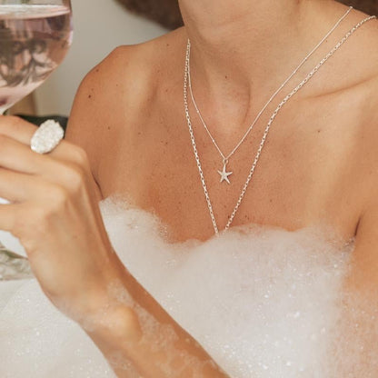Collier étoile de mer délicat en argent