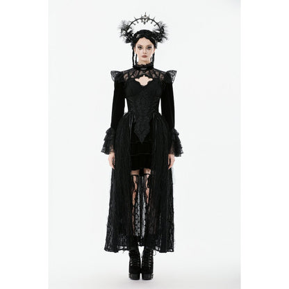Dark in Love Erzebeth Gothic Bolero Shrug - Black Lace Victorian Bell Sleeve