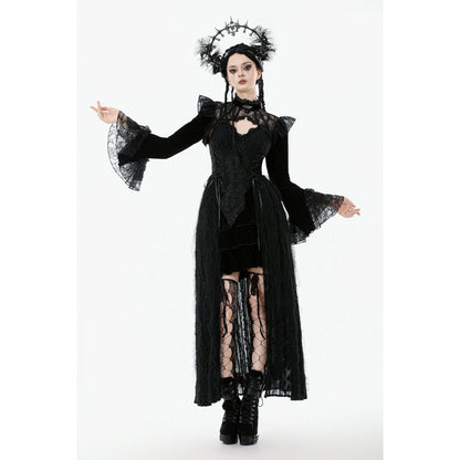 Dark in Love Erzebeth Gothic Bolero Shrug - Black Lace Victorian Bell Sleeve