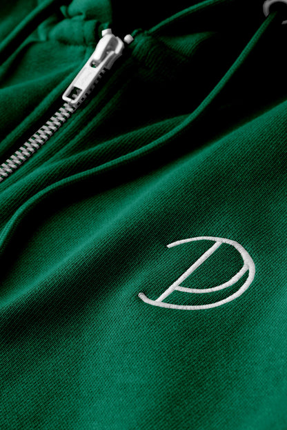 Embroidered P Zip-Up Hoodie