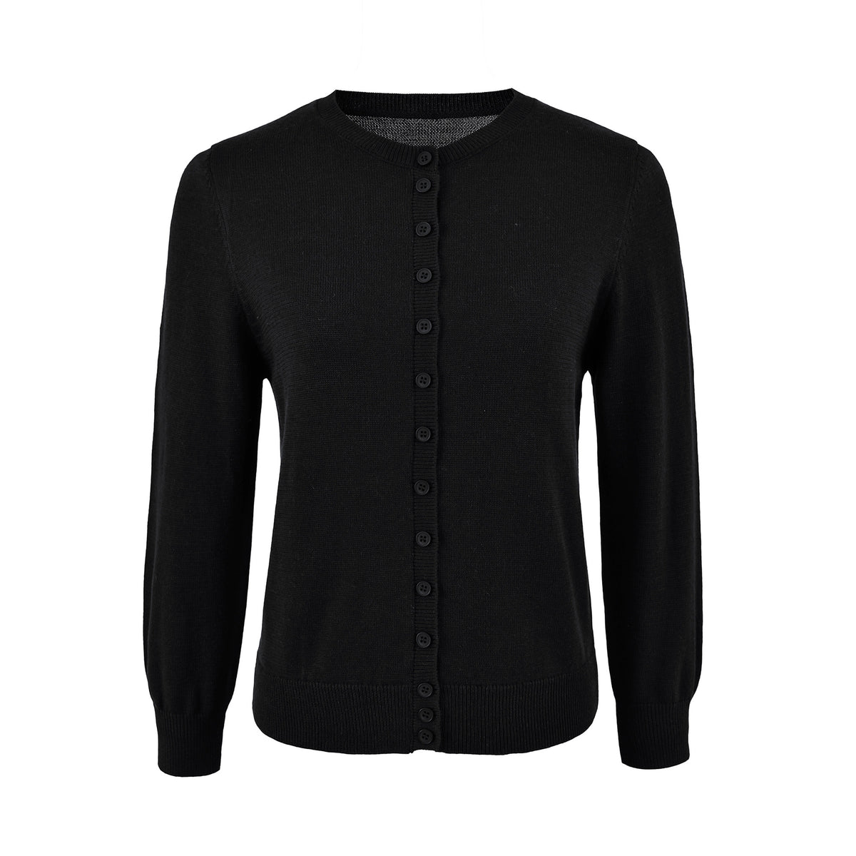Round Neck Cropped Knit Cardigan