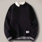 Men's  Block Round Neck Thickened Warm Sweater