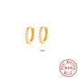 Earrings with Turquoise and Diamond Inlay 18K Gold Plated Stud