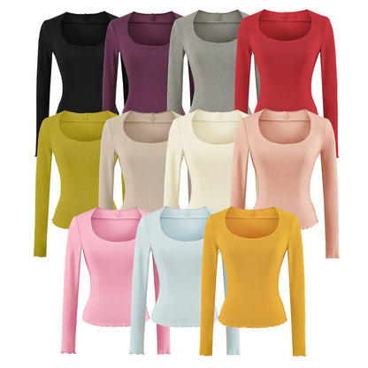 Women's U-Neck Long Sleeve T-Shirt