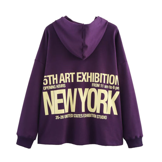 Versatile casual hooded printed hoodie