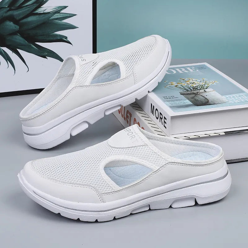 Round Toe Mesh Cut Out Sandals