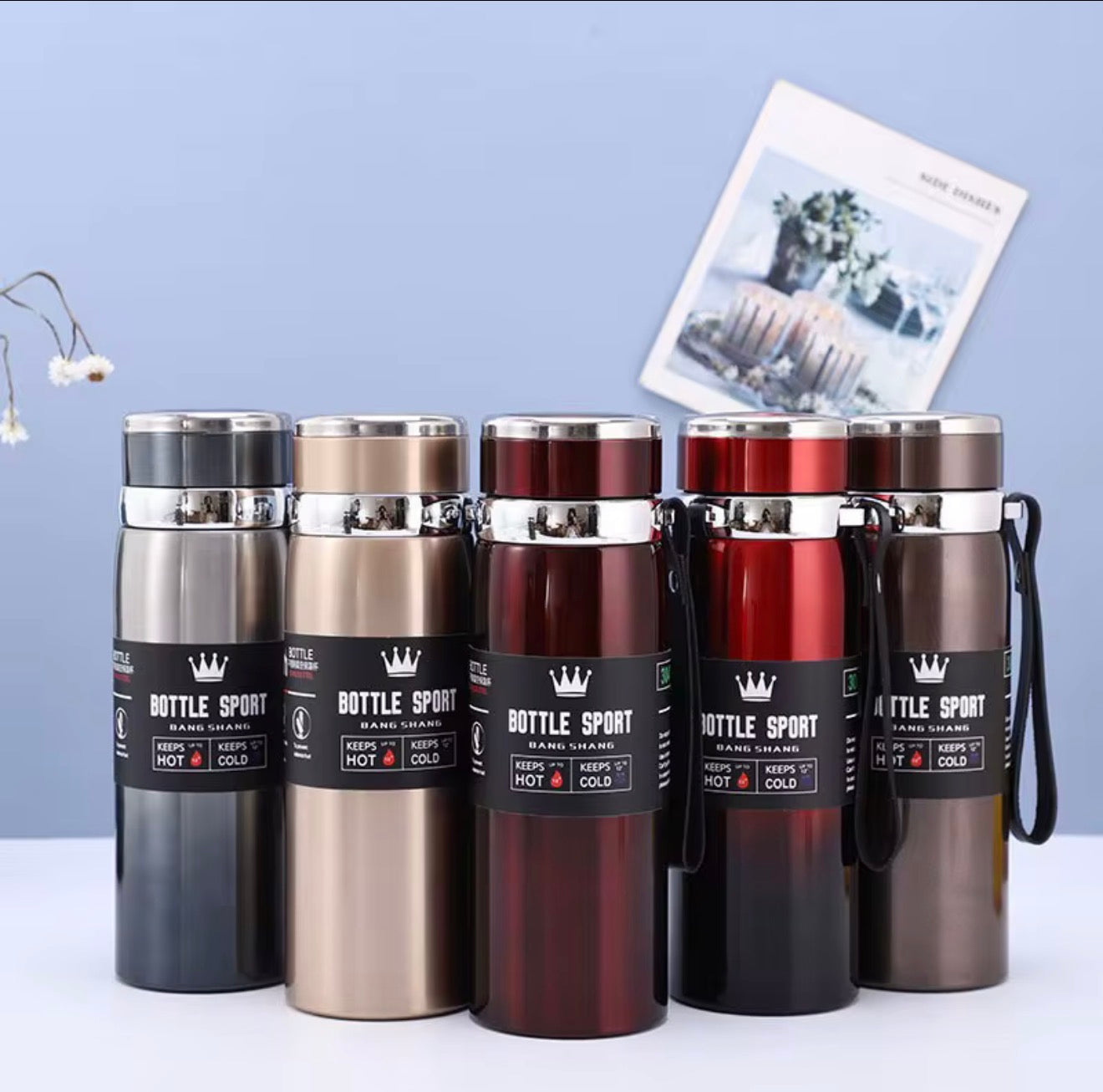 1L Thermal Water Bottle – Stainless Steel Vacuum Flask, Hot & Cold Insulated Thermos Bottle for Water, Tea & Coffee