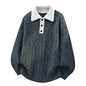 Men's Preppy Loose Fit Knit Polo Sweater