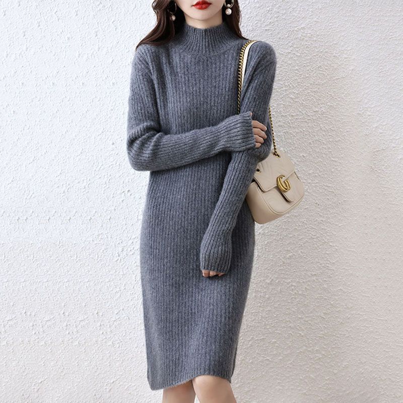 Women's Half Turtleneck Cashmere Knit Dress