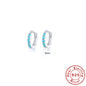 Earrings with Turquoise and Diamond Inlay 18K Gold Plated Stud