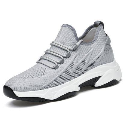 Summer height increasing men's shoes 10cm breathable fly woven mesh sports and leisure board shoes