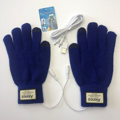 Men's knitted touchscreen electric heating gloves - view 7