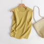 Women's Round Neck Slim Fit Sleeveless Knit Top