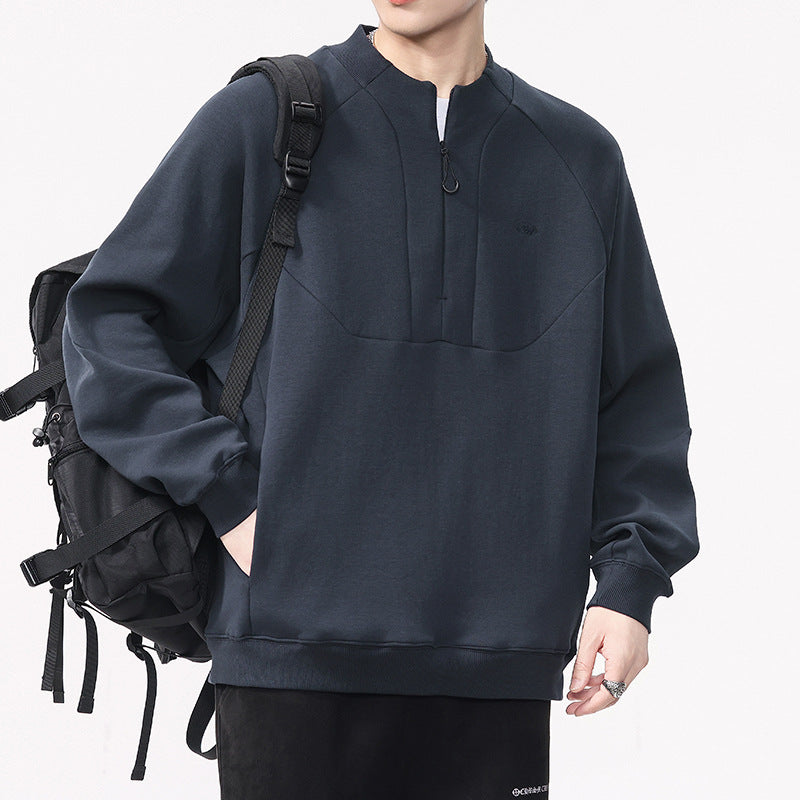 Heavyweight Half Zip Crewneck Sweatshirt Loos