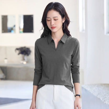 Collar long sleeved top