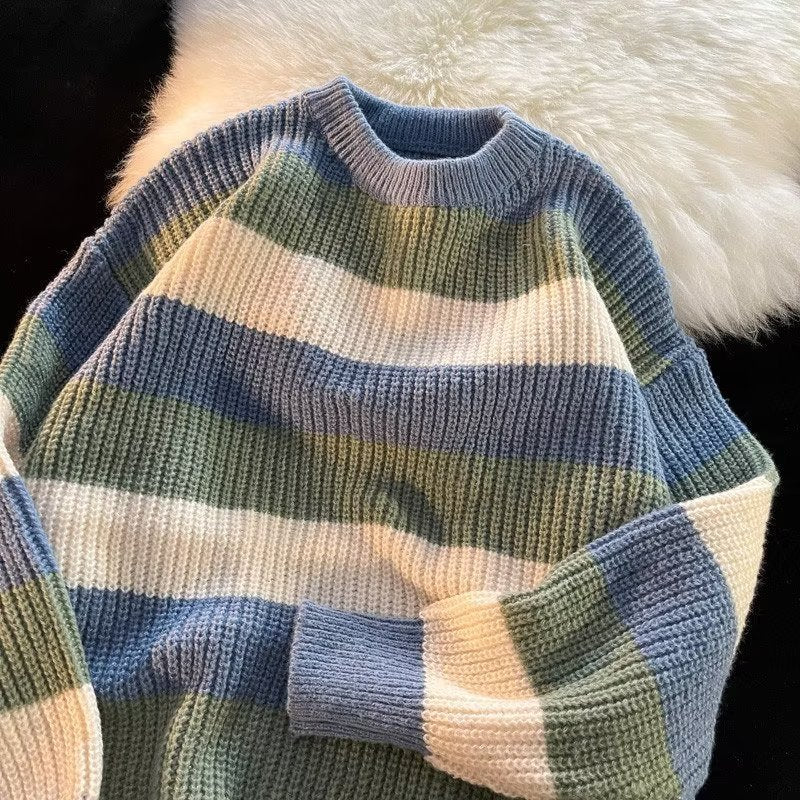 Men's Color Block Crew Neck Sweater
