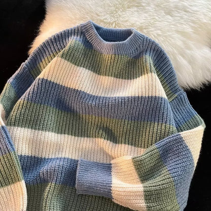 Men's Color Block Crew Neck Sweater