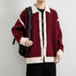 Men's Casual Color Block Lapel Knit Cardigan