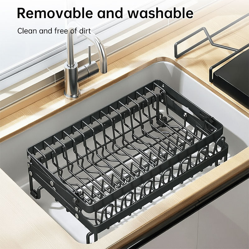Foldable 2-Layer Kitchen Dish Rack