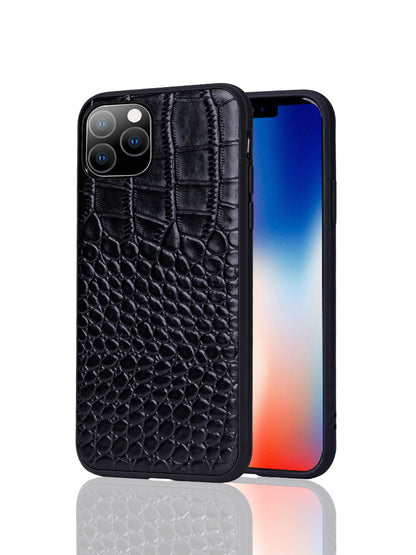 Suitable for iPhone 14 phone case Apple 13 Pro Max crocodile pattern 12 Pro genuine leather case 11 protective case