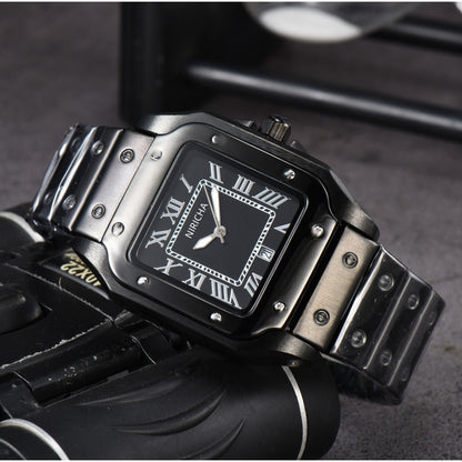 Stainless steel 3-pin square watch