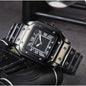 Stainless steel 3-pin square watch