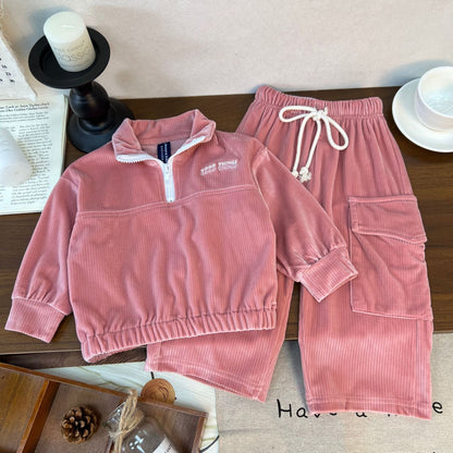 Versatile children's corduroy sweater children's set