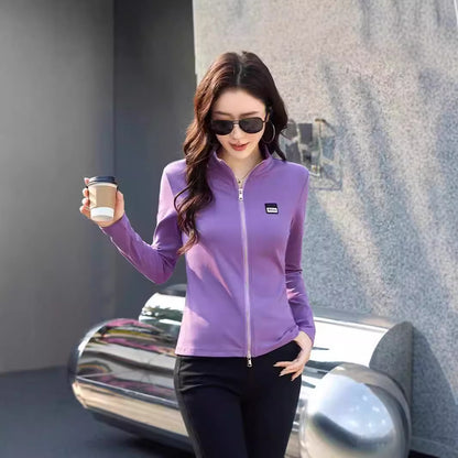 Slim fit stand up collar top