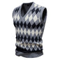 Youth Jacquard sweater Casual Crew Neck Vest