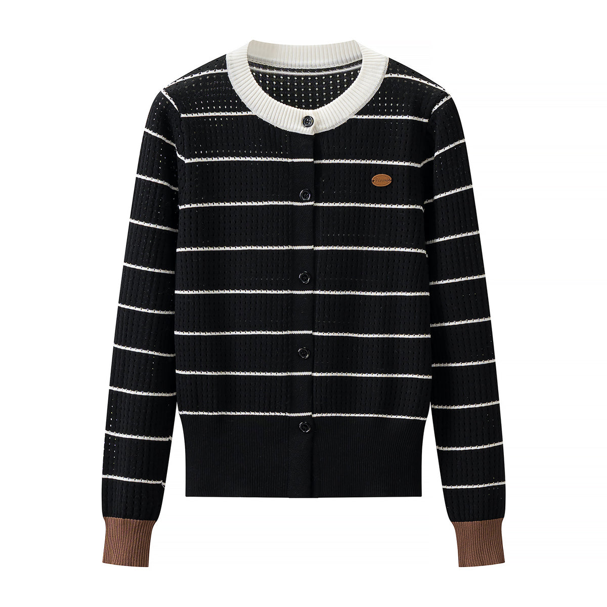 Women's Contrast Stripe Cardigan Sweater