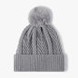 Cable knit pompom hat - view 1