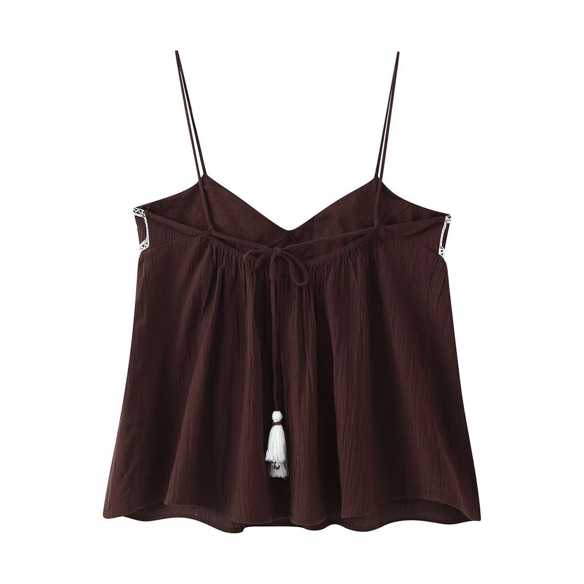 French style girl embroidered camisole top