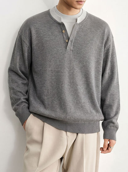 Color blocking long sleeved loose sweater