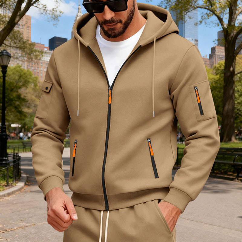 Men's full zip loose hoodies