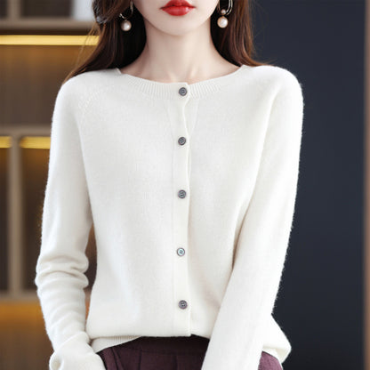 Osmanthus needle wool sweater women's knitted cardigan