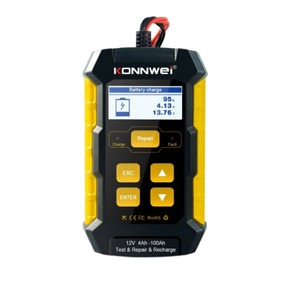 Testeur / Chargeur / Réparateur de batterie de voiture 3 en 1 KONNWEI KW510, prise en charge de 8 langues (prise UE)
