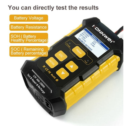 Testeur / Chargeur / Réparateur de batterie de voiture 3 en 1 KONNWEI KW510, prise en charge de 8 langues (prise UE)