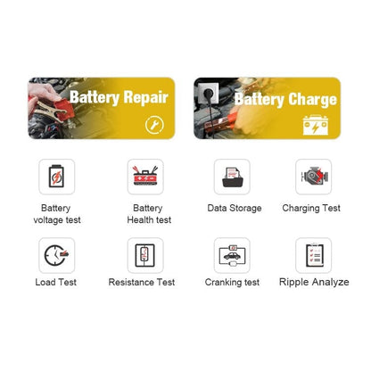 Testeur / Chargeur / Réparateur de batterie de voiture 3 en 1 KONNWEI KW510, prise en charge de 8 langues (prise UE)