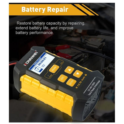 Testeur / Chargeur / Réparateur de batterie de voiture 3 en 1 KONNWEI KW510, prise en charge de 8 langues (prise UE)