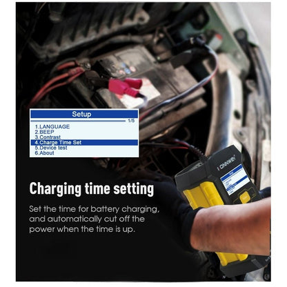 Testeur / Chargeur / Réparateur de batterie de voiture 3 en 1 KONNWEI KW510, prise en charge de 8 langues (prise UE)